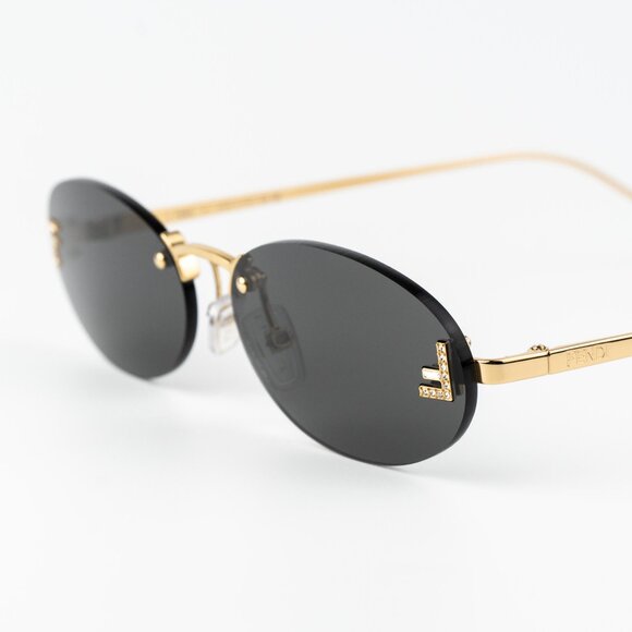 Fendi FIRST CRYSTAL Women Sunglasses Gold Oval FE4075US 30A NEW AUTHENTIC - Picture 5 of 16